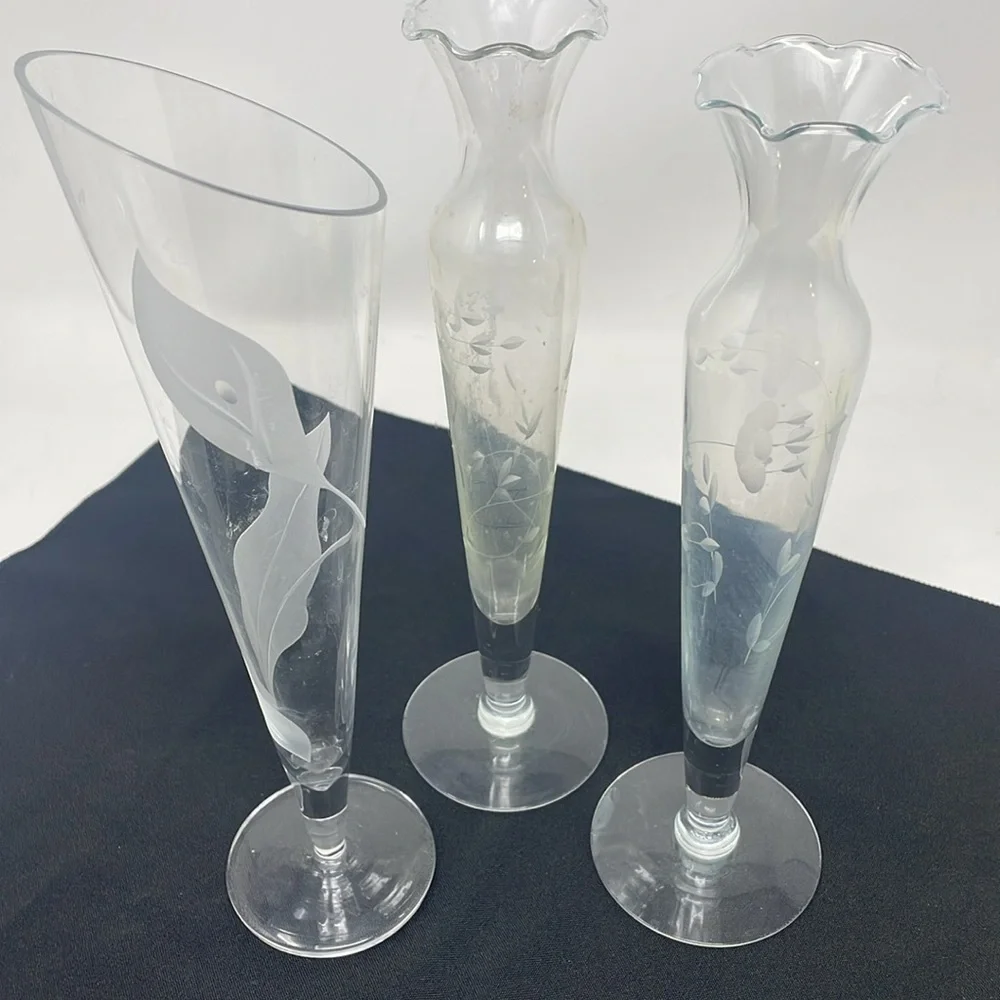 MIKASA Etched Crystal Vase 